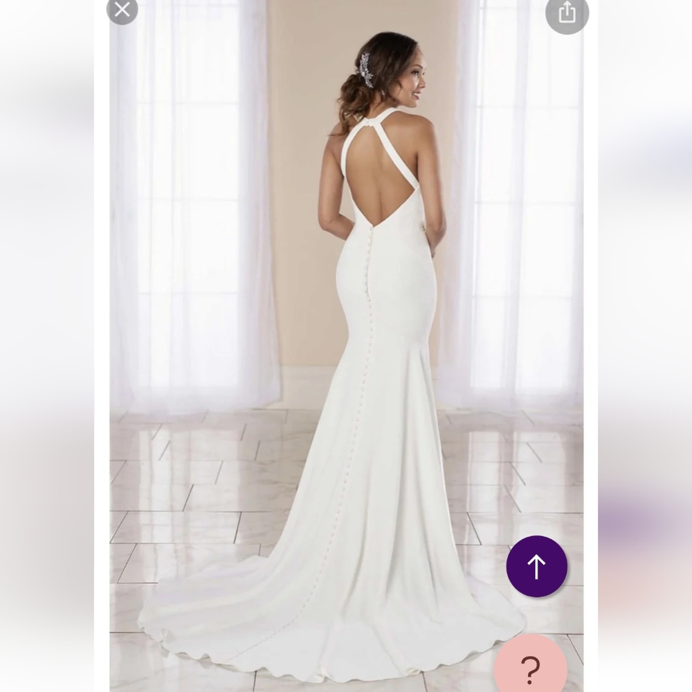 Stella York Wedding Dress - open back, halter neck, plunge - Size 10
